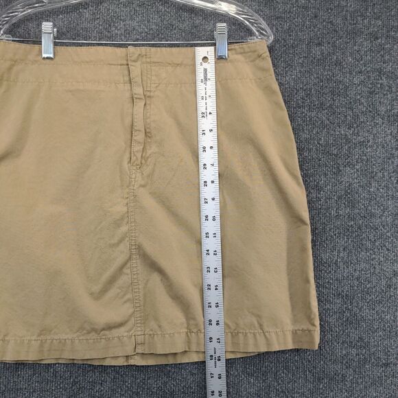 GAP Womens Skirt Tan Size 12 Cotton A-Line Back Pocket Zip Closure - Picture 4 of 11